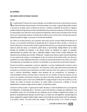 Thumbnail for The Lottery By Shirley Jackson Spanish