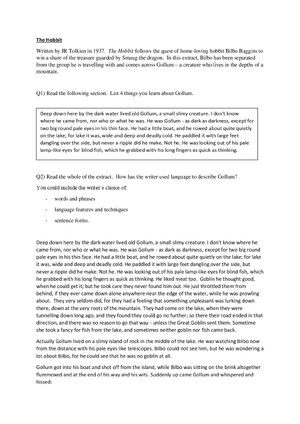 Thumbnail for The Hobbit Qouestion & Answers