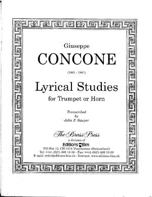 Thumbnail for CONCONE (1801 1861) Lyrical Studies