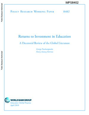 Thumbnail for Returns to Investment in Education A Decennial Review of the Global Literature