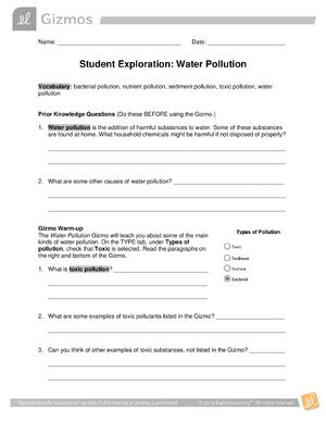 Thumbnail for Water Pollution Gizmo Answer Key