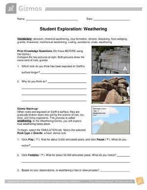 Thumbnail for Weathering Gizmo Answer Key