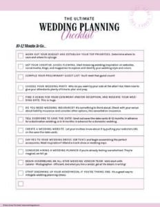 Wedding Checklist Worksheet thumbnail