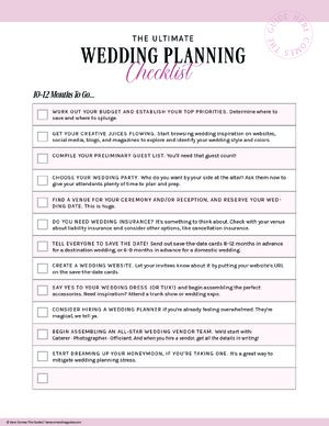 Thumbnail for Wedding Checklist Worksheet