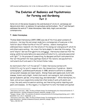 Thumbnail for The Evolution of Radionics and Psychotronics for Farming and Gardening