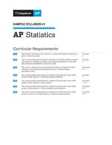 Ap Statistics Sample Syllabus 1 thumbnail