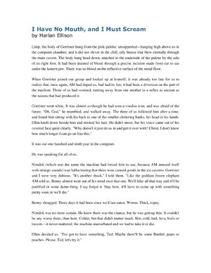 Thumbnail for I Have No Mouth, and I Must Scream (Short story)