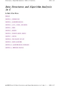 Data Structures and Algorithm Analysis in C thumbnail
