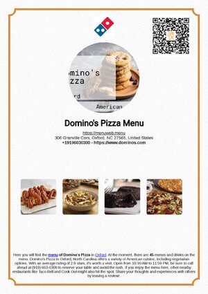 Thumbnail for Dominos Pizza Oxford Menu