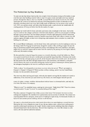 Thumbnail for The Pedestrian by Ray Bradbury