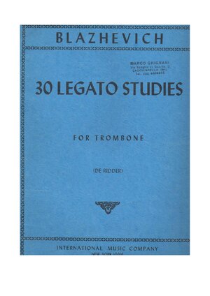 Thumbnail for Blazhevich 30 Legato Studies For Trombone