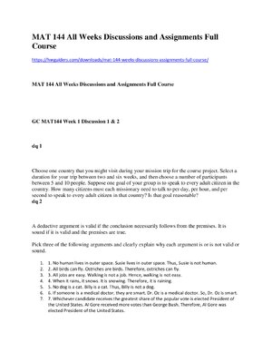Thumbnail for Mat 144 All Weeks Discussions And Assignments