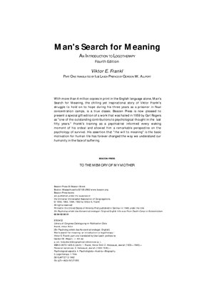 Thumbnail for Mans Search For Meaning by Viktor Frankl