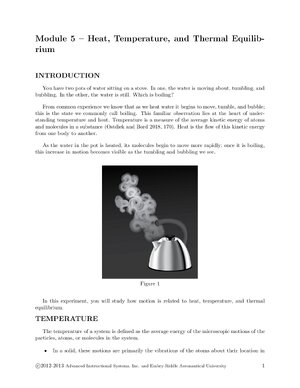 Thumbnail for Module 5 – Heat, Temperature, and Thermal Equilibrium