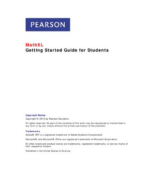 Thumbnail for MathXL Getting Started Guide for Students