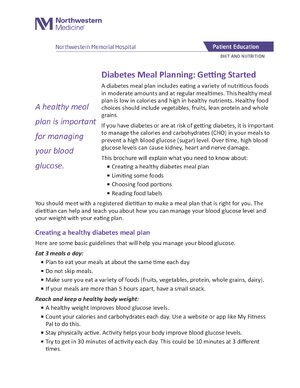 Thumbnail for Diabetes Meal Planning - 7 Days