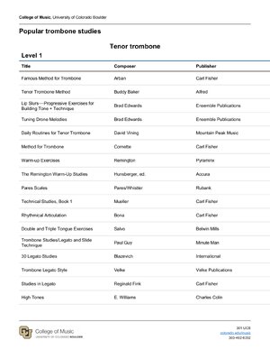 Thumbnail for Popular Trombone Studies