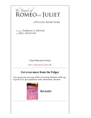 Thumbnail for Romeo And Juliet PDF by Shakespeare