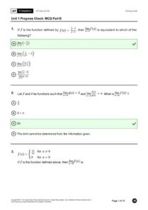 AP Calculus AB Scoring Guide Unit 1 Progress Check: MCQ thumbnail