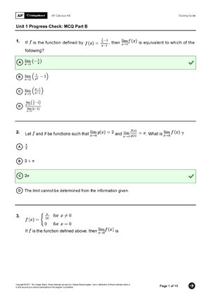 Unit 1 Progress Check: MCQ Part B | PDF