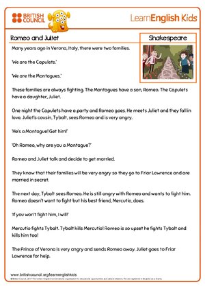 Thumbnail for Short Stories Shakespeare Romeo And Juliet Transcript