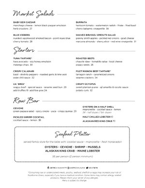 Thumbnail for Stk Dinner Menu