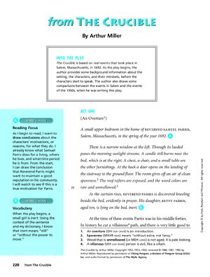 Thumbnail for The Crucible PLay Summary