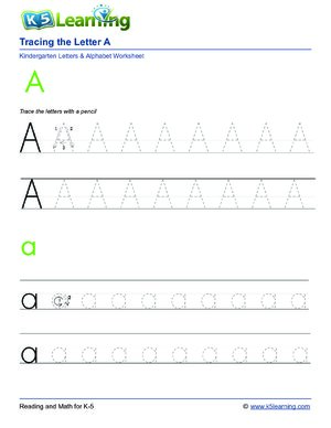 Thumbnail for Tracing Letters Worksheet