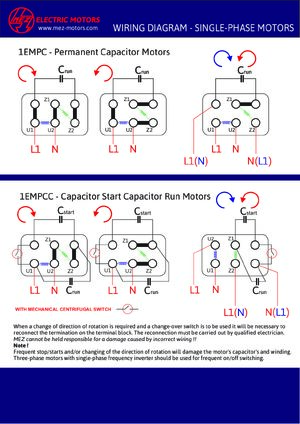 Thumbnail for Single Phase Motor Wiring Diagram With Capacitor Start
