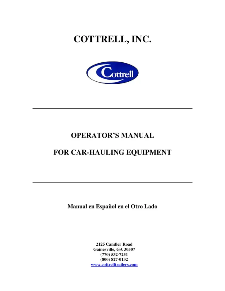 Cottrell Parts Catalog