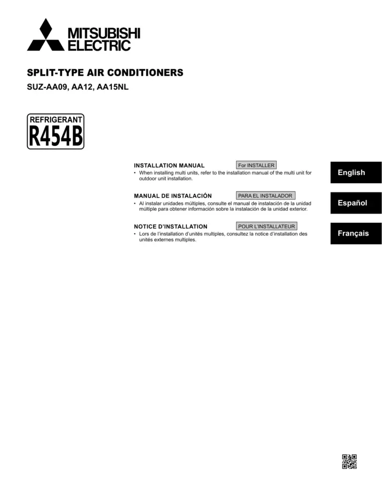 Mitsubishi Electric split-type air conditioners SUZ-AA09, AA12, AA15NL