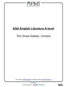 Context - The Great Gatsby - AQA English Literature A-level thumbnail