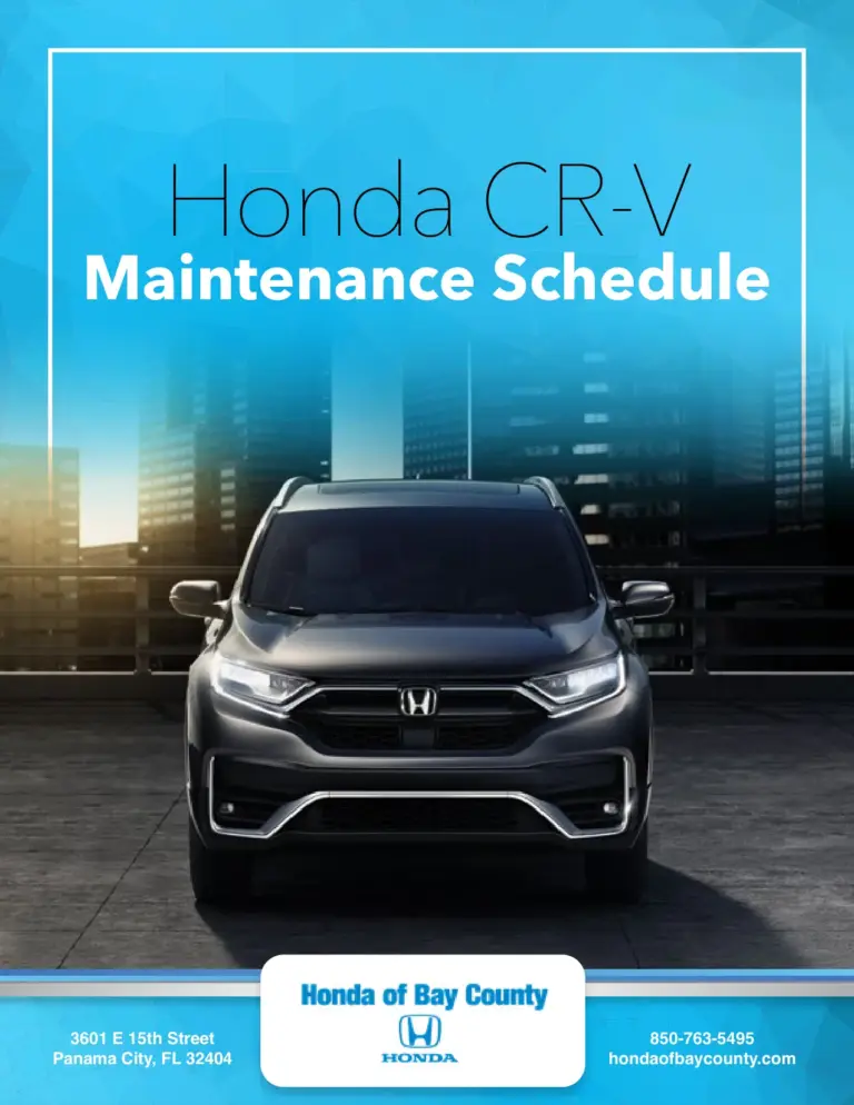2021 Honda Cr-v Maintenance Schedule
