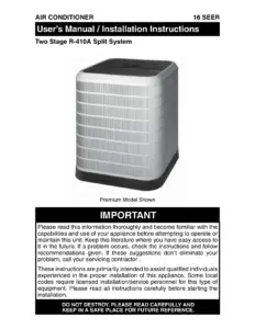 Air Conditioner User’s Manual / Installation Instructions thumbnail