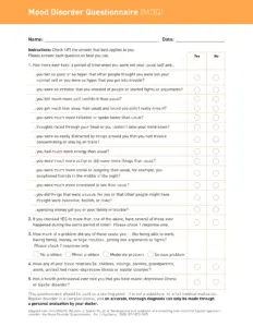 Mood Disorder Questionnaire (MDQ) thumbnail