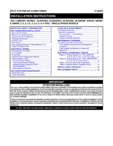 RSA1Q RSCQ 13 SEER Install Manual thumbnail