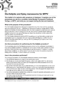 Dix-Hallpike and Epley manoeuvres for BPPV thumbnail