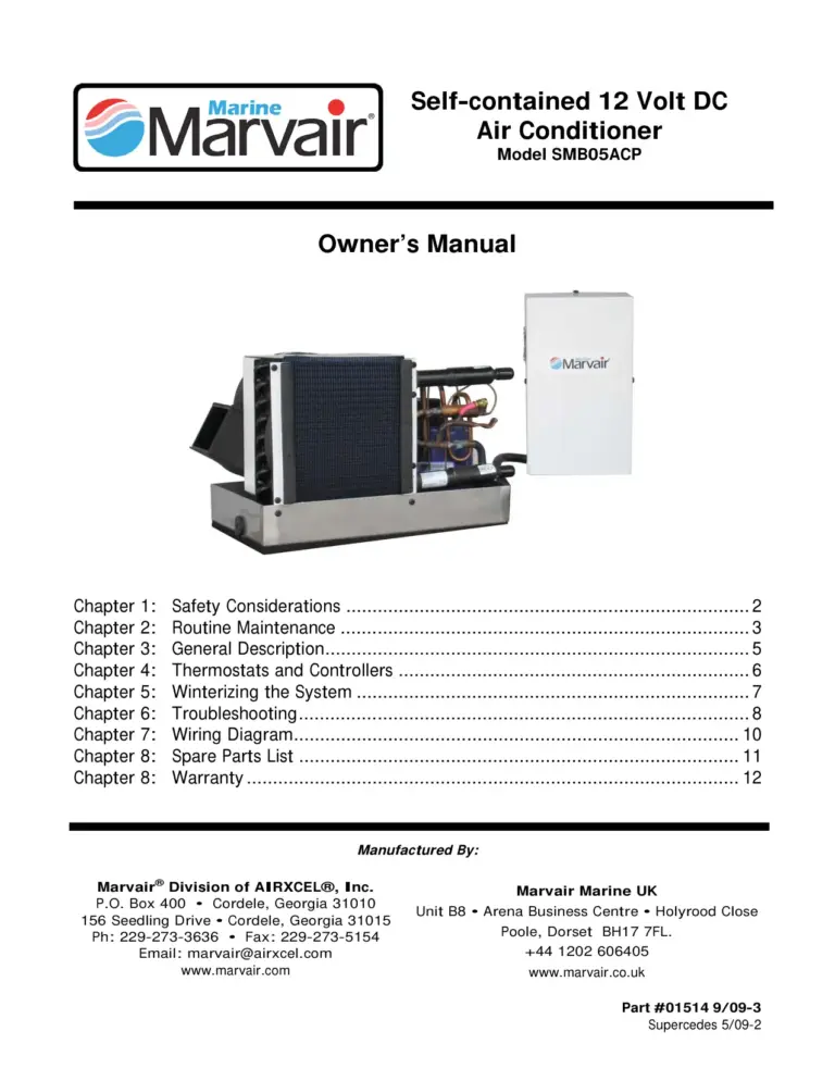 Marvair 12volt Manual