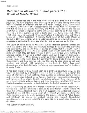 Thumbnail for Medicine in Alexandre Dumas père's The Count of Monte Cristo