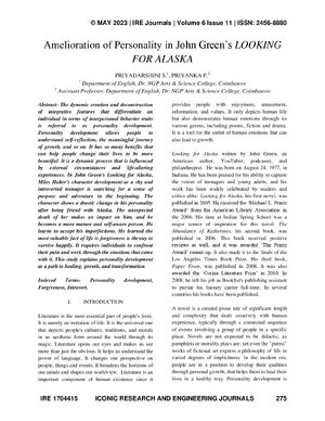 Thumbnail for Amelioration of Personality in John Green’s LOOKING FOR ALASKA