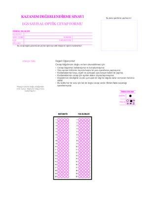 Thumbnail for Lgs Optik Form Örneği Meb