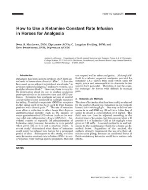 Thumbnail for What Is Ketamine Used For In Horses