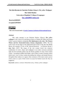 The Sick Heroine in Charlotte Perkins Gilman’s The yellow Wallpaper Ban Salah Shaalan thumbnail