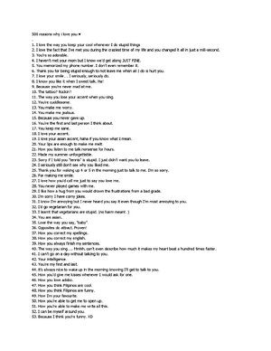 Thumbnail for 500 Reasons Why I Love You Www Doc