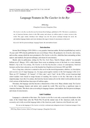 Thumbnail for Language Features in The Catcher in the Rye