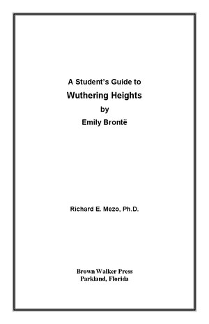 Thumbnail for A Student's Guide to Wuthering Heights by Emily Brontë