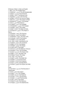 99 Names Of Allah In Arabic And English thumbnail