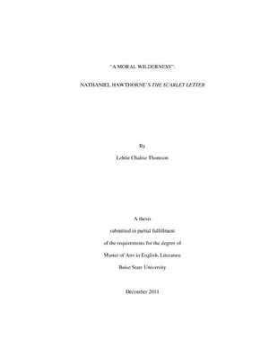 Thumbnail for A Moral Wilderness Nathaniel Hawthorne S I The Scarlet Letter