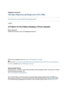 A Problem For The Political Reading Of Platos Republic thumbnail