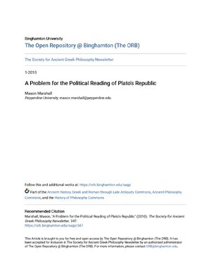 Thumbnail for A Problem For The Political Reading Of Platos Republic